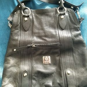 Used Bolotana Leather Crossbody Satchel in black